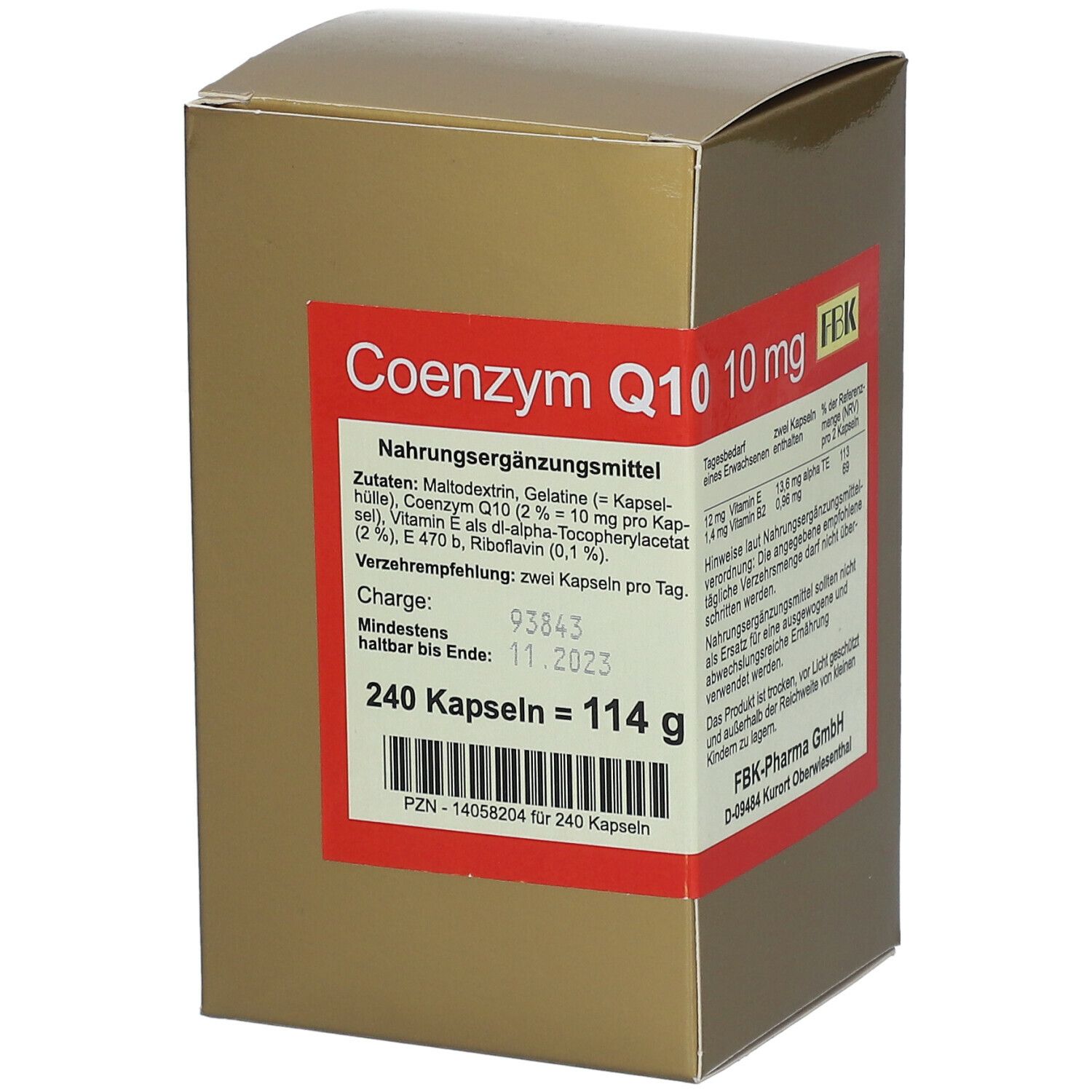 Coenzym Q10 10 mg Kapseln 240 St