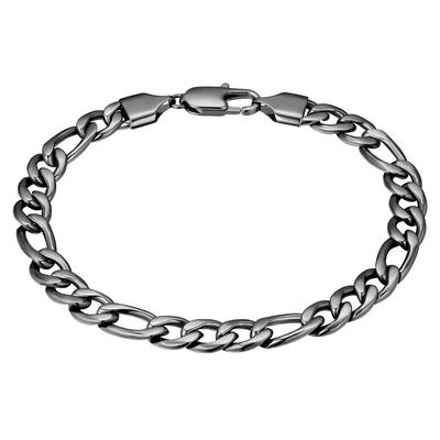 Armband TRUE REBELS "TR303" Gr. 17, silber (gunmetal), Armbänder, Herren, 17, Edelstahl, Armband