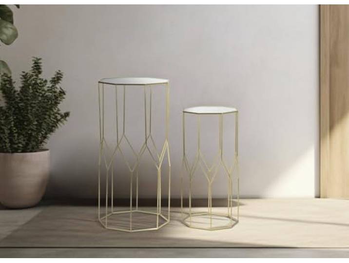Dmora Couchtisch Bibbiena 50x46x100h cm Gold