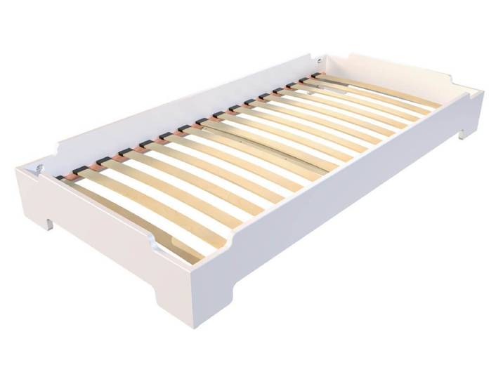 Lit Empilable 90x200 - 1 place en Bois Massif 90x200 Blanc