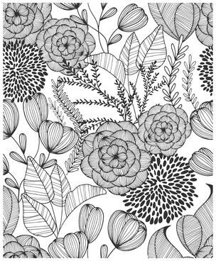 NuWallpaper Black Secret Garden Peel & Stick Wallpaper - 216in x 20.5in x 0.025in