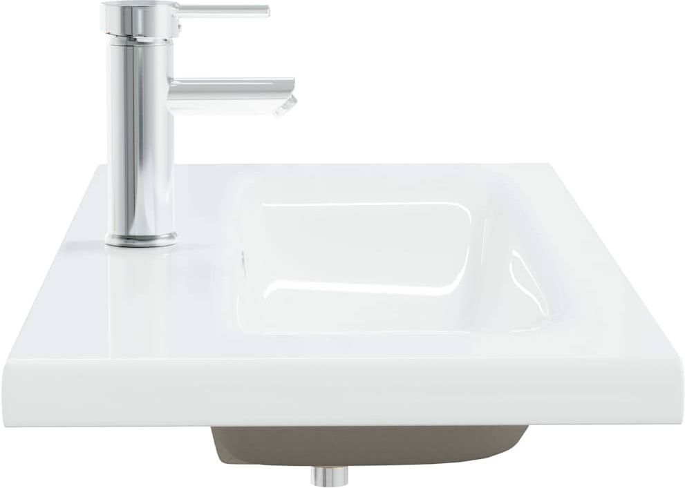 vidaXL Lavabo encastré avec robinet 91x39x18 cm céramique blanc