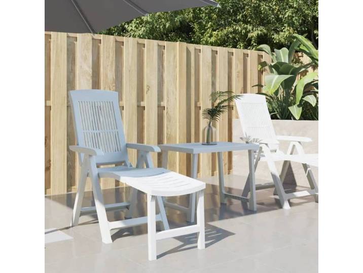 SALE 2025 Transat/Chaise longue blanc plastique - 60x114x110 cm 9 38 Kg 1505