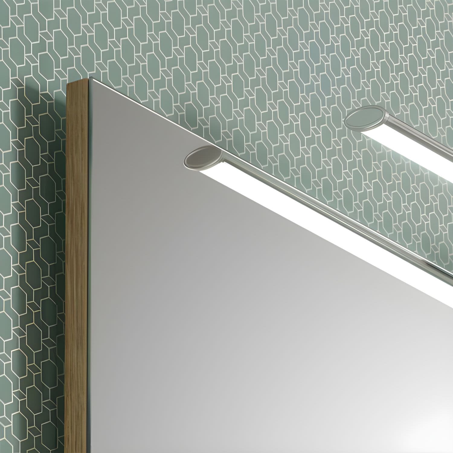 Pelipal Serie 6110 Flächenspiegel 60 cm, inkl. LED-Aufsatzleuchte, Spiegel, 6110-FSP01-K70-PG1, anthrazit seidenglanz