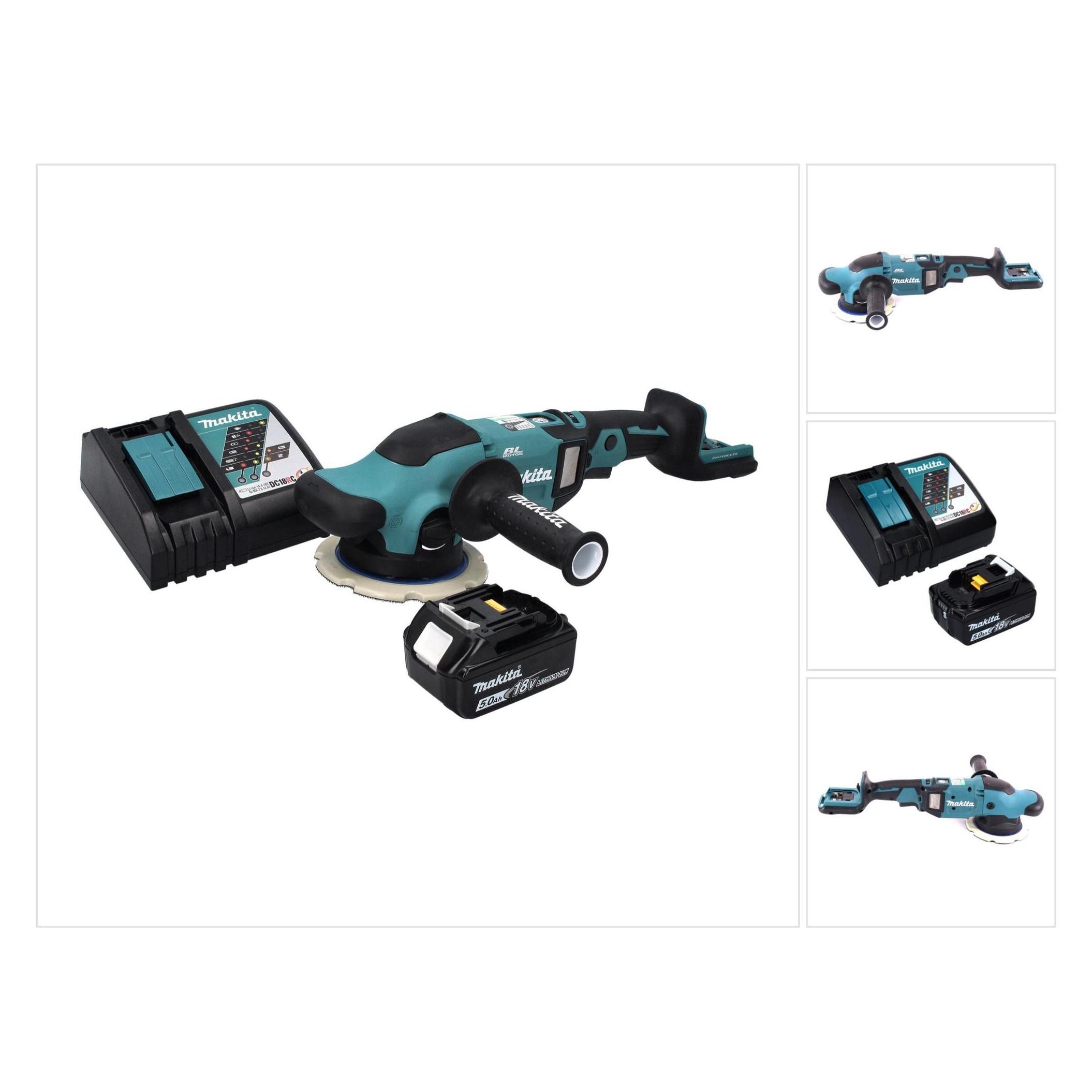Makita DPO 600 RT1 Akku Exzenterpolierer 18 V 150 mm XPT Brushless + 1x Akku 5,0 Ah + Ladegerät (Exzenterpolierer) (DPO600RT1)