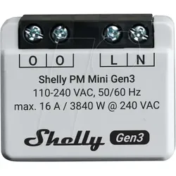 SHELLY PLUS PMM3 - Shelly PM Mini, 1-Kanal, WLAN, BT, max. 16 A, Messfunktion