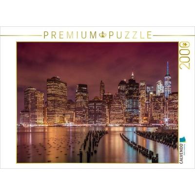 CALVENDO Puzzle NEW YORK CITY Impression bei Nacht | 2000 Teile Lege-Größe 90x67cm Foto-Puzzle für glückliche Stunden