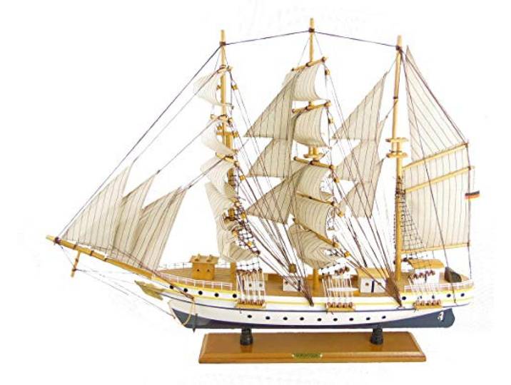 osters muschel-sammler-shop Schiffsmodell GORCH Fock - Maße B70/H55/T14 / Segelschiff/Modellschiff/Standmodell/Modellsegelschiff