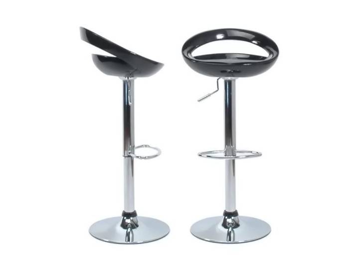 Lot de 2 tabourets de bar réglables en hauteur Noir - ABS