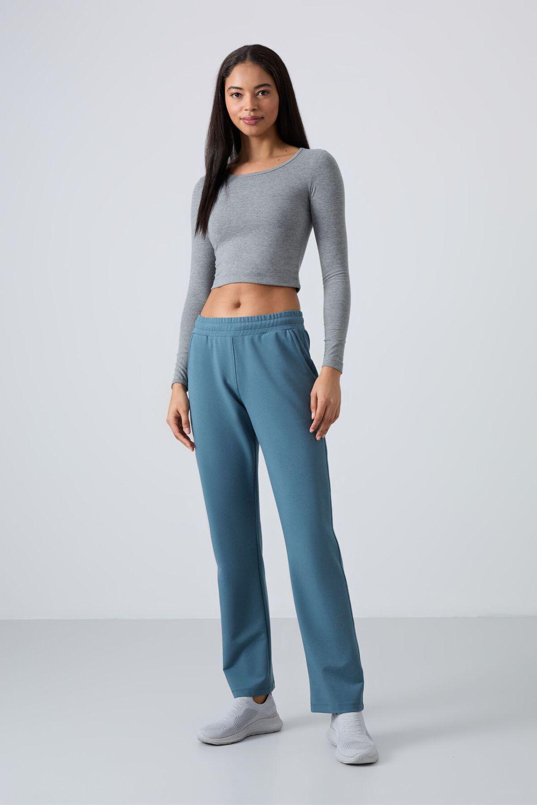 Frauen Fleece Sweatpants mit geradem Bein