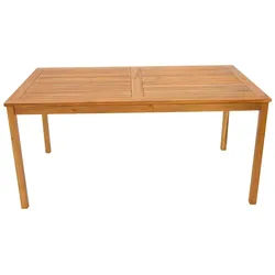 Holztisch Garten Massivholztisch wetterfest 160 cm breit und 75 cm hoch