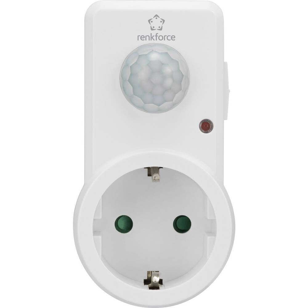 Renkforce 1588385 Tussenaansluitstuk voor bewegingsmelder met PIR-sensor, 120 graden, wit, IP20