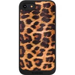 Nivocase Handyhülle für Apple iPhone 8 Hülle NIVOpure Case Schwarz Animalprint Fell Leopard (Apple iPhone 8), Smartphone Hülle, Schwarz