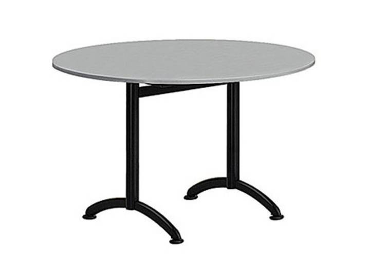 Table Cafeteria ronde diamètre 120 cm, plateau Gris, piétement Noir