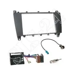 Autoradio 2-DIN Radioblende + Quadlock ISO Adapter Einbauset für MERCEDES C-K...