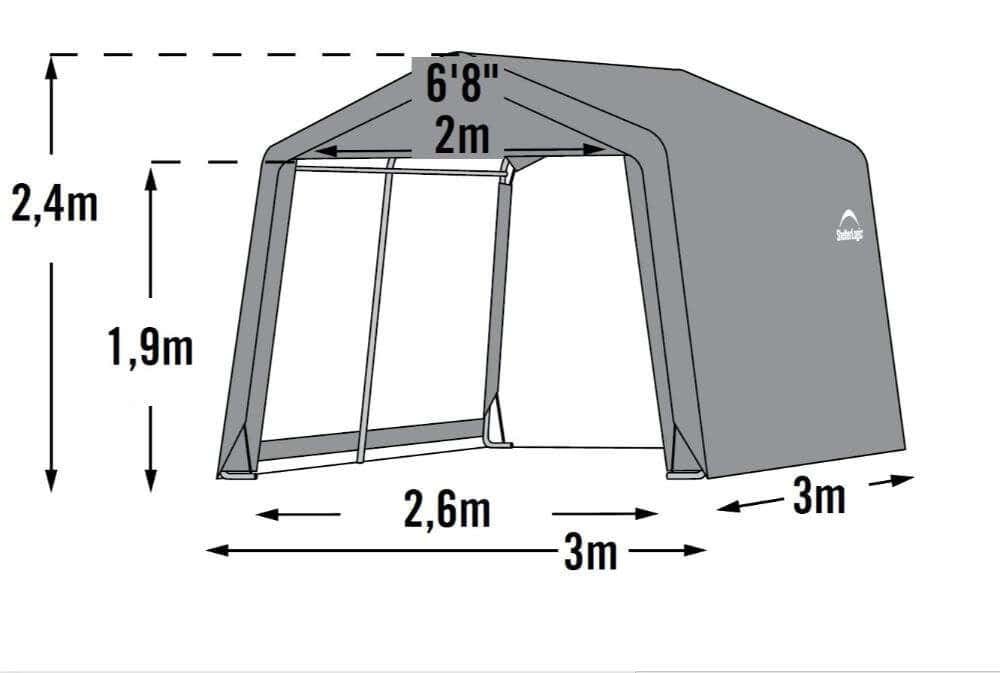 Shelter Logic Shed-In-A-Box plantenoverkapping, grijs, 300 x 300 cm