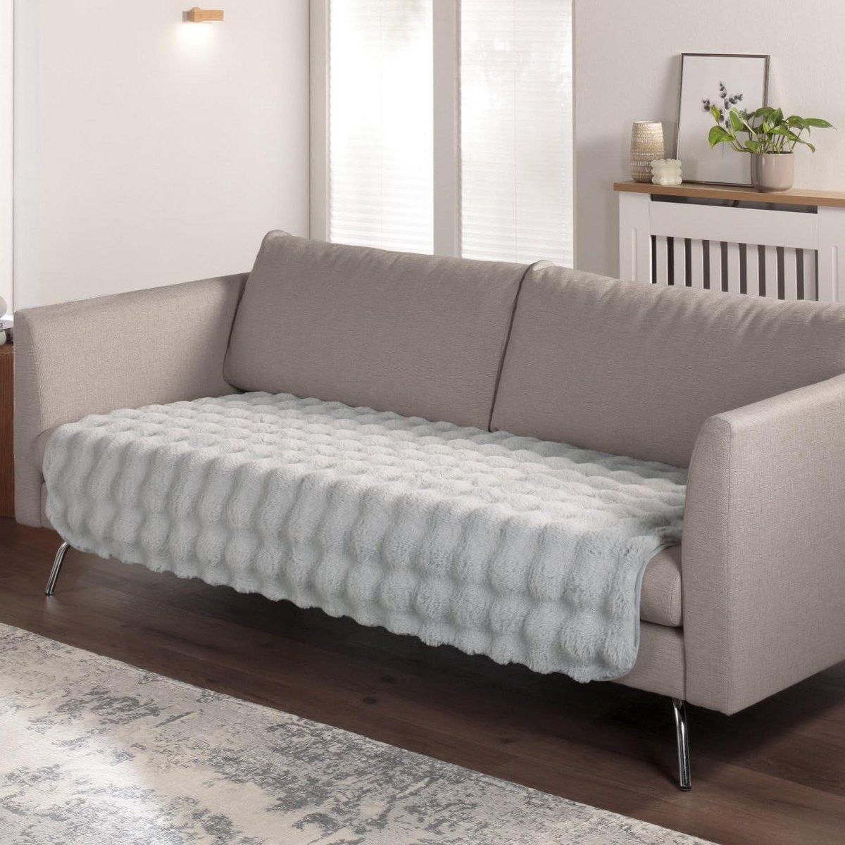 Grijs Sofa Protector Bankbeschermer met Antislip Onderkant - 90 x 160 cm