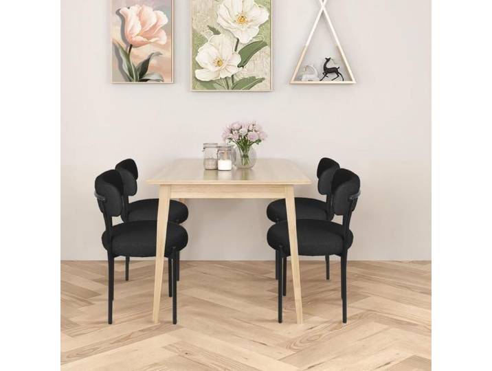 Chaises de salle à manger avec dossier - 4 chaises - Chaises de bureau -noir -50*50*75cm -MIPAN -CHAISE