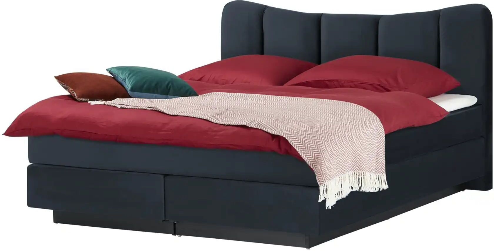 Höffner Boxspringbett  Dalur ¦ blau ¦ Maße (cm): B: 180 H: 110
