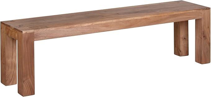 Esszimmer Sitzbank 160 cm Massiv-Holz Akazie Holz-Bank Natur-Produkt Küchenbank im Landhaus-Stil Braun