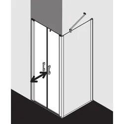 Kermi Pega Pendeltür PEPTD08320VAK 83x200cm, silber hochglanz, ESG klar, auf Duschplatz