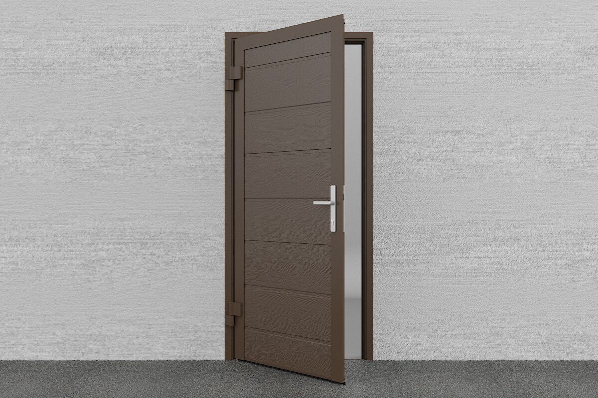 DoorHan Garagen Nebentür, M-Line, Woodgrain, RAL 8014 - Sepiabraun