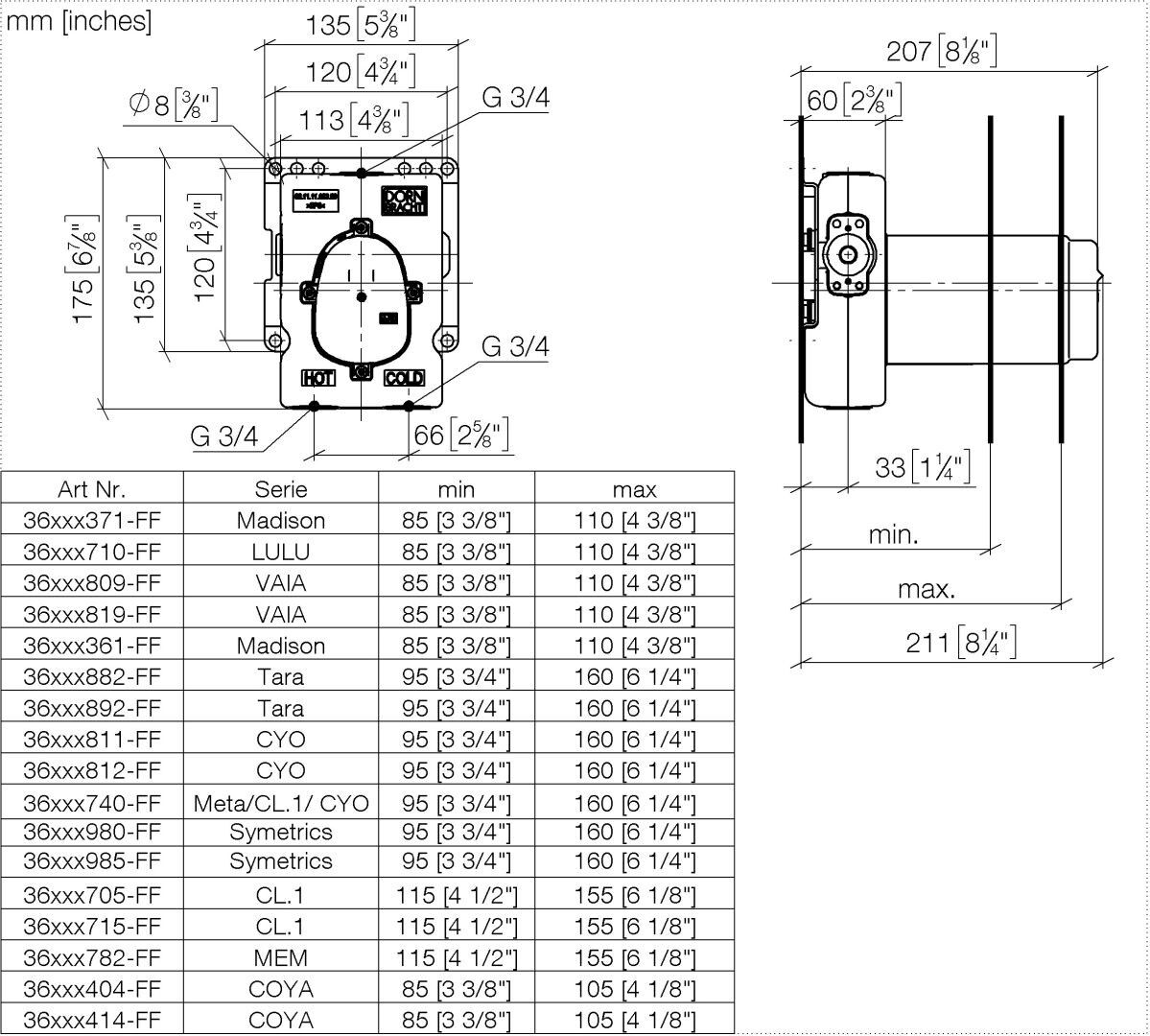 Dornbracht xTOOL UP-Thermostatmodul ohne Mengenregulierung SERIENNEUTRAL 35503970 3550397090