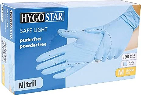 HYGOSTAR unisex Einmalhandschuhe SAFE LIGHT blau Größe M 100 St.