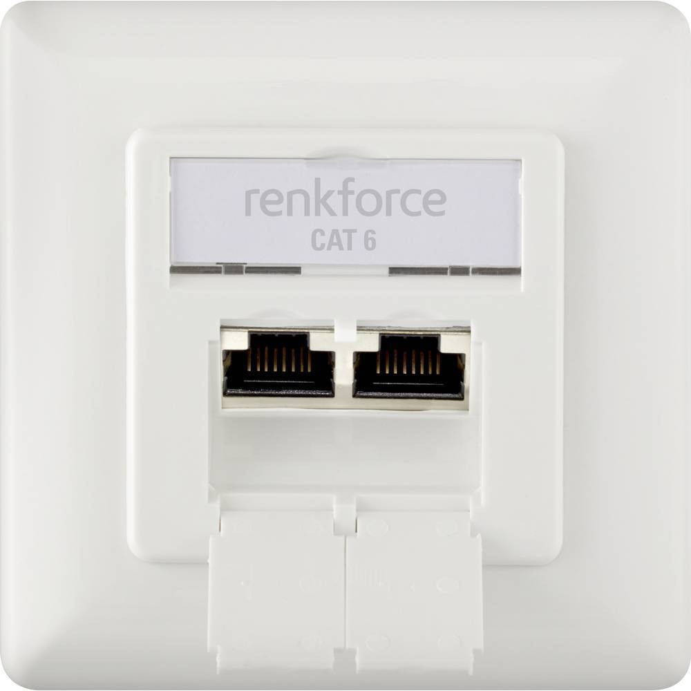 Renkforce netwerkdoos inbouw CAT 6 2-poorts zuiverwit