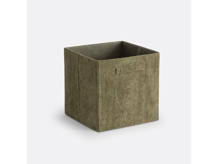 LA REDOUTE Panier cube pliable, velours côtelé, Veloudo Vert Kaki