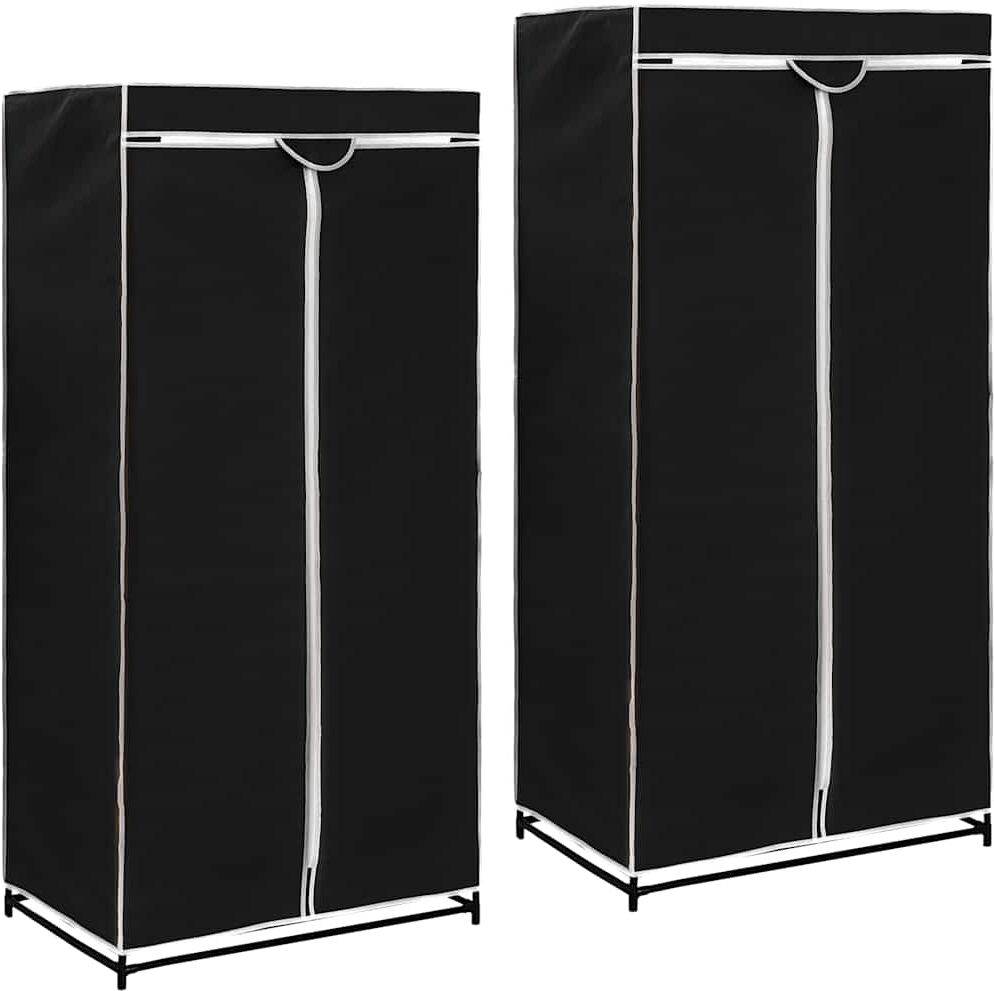 vidaXL 2 pcs Garde-robes Noir 75x50x160 cm