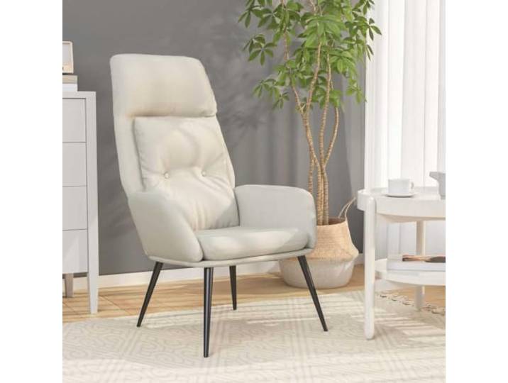 YUTAASU Relaxsessel Creme Wildleder-Optik Thick Padded, Metal Frame, Comfortable Armrests, Living Room Chair