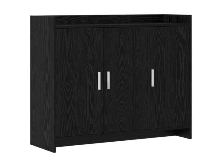 TEKGHUT Sideboard Schwarze Eiche 98,5 x 33 x 80 cm Holzwerkstoff Metallgriffe, großer Stauraum, pflegeleicht, vielseitig platzierbar, stabiles Holzwerkstoffgestell