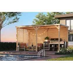 Karibu Grillunterstand Rocky Pavillon Doppel Set