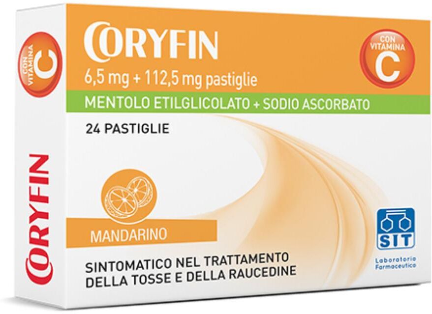SIT LABORATORIO FARMAC. Srl Coryfin C - 24 Pastiglie Gusto Mandarino per Tosse e Raffreddore