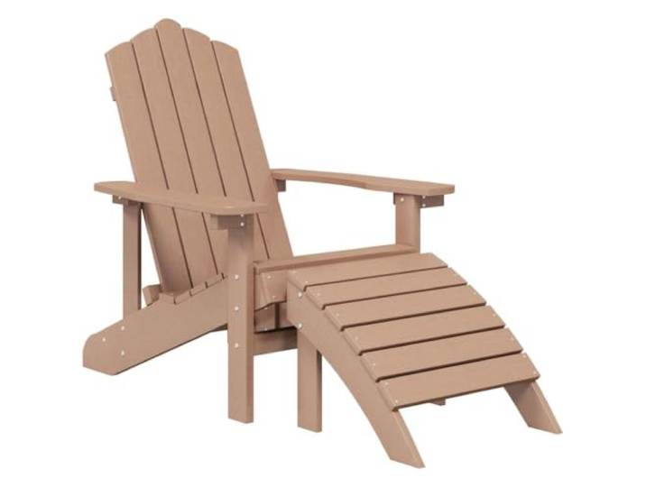 KUTYWEXFM Adirondack Gartenstuhl mit Fußteil HDPE Braun 2-tlg Set Komfortabler Loungesessel mit Fußablage für die Terrasse, pflegeleichte Oberfläche aus robustem HDPE-Material.