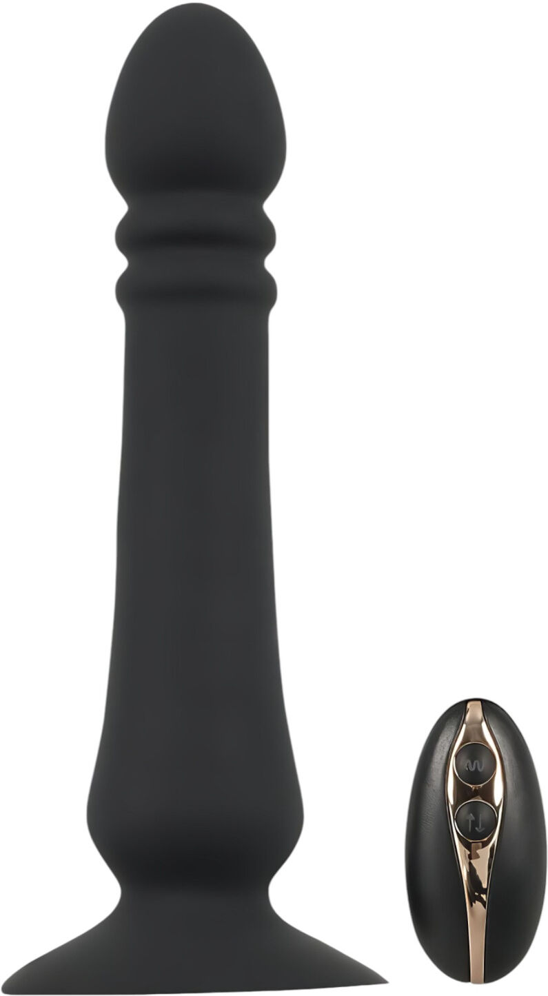 Black Velvets - rechargeable thrusting anal vibrator (black)