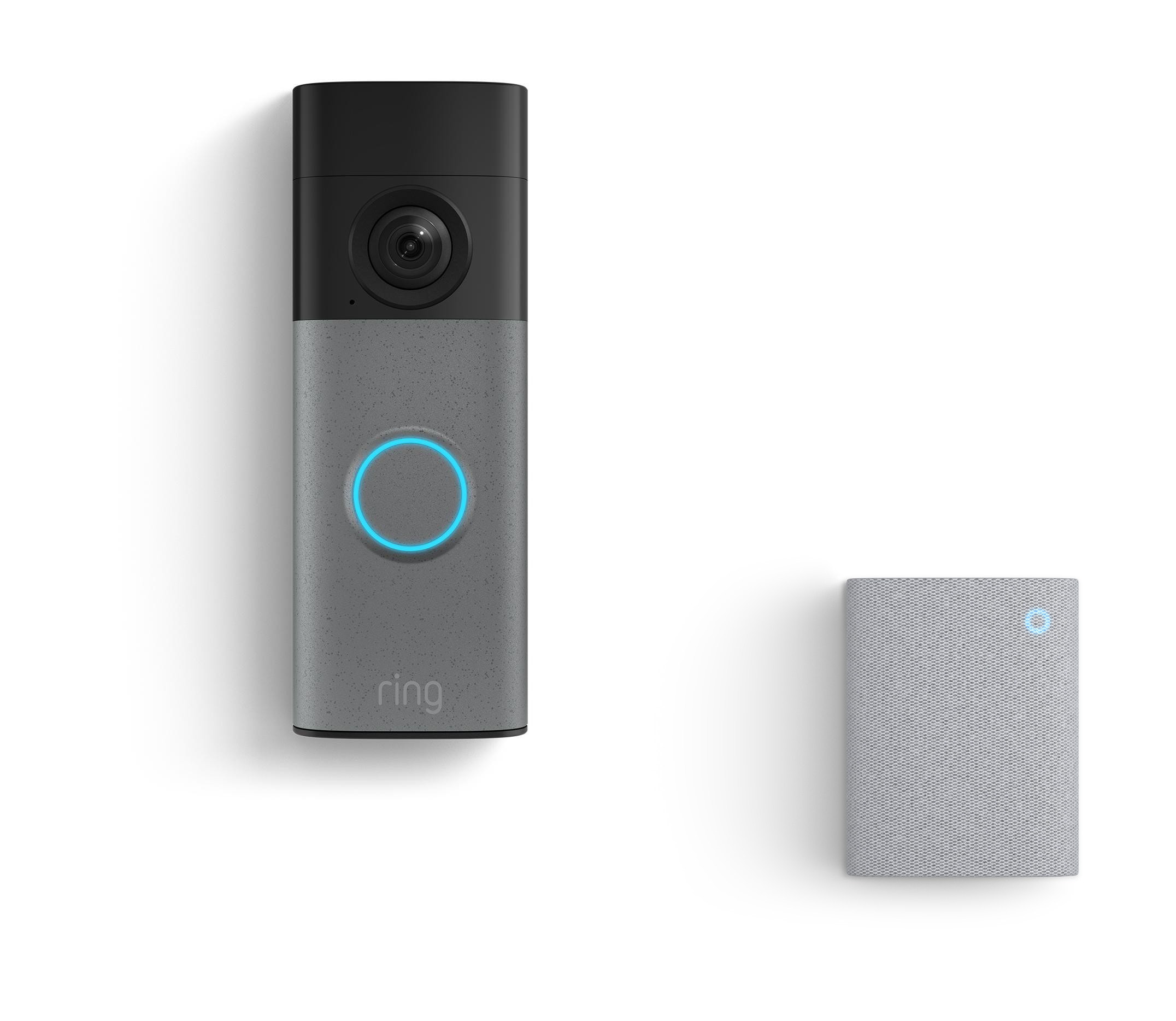 RING Battery Video Doorbell 2 + Chime (3rd Gen) - 2K, Gegensprechfunktion, Türklingel Speckled Gray