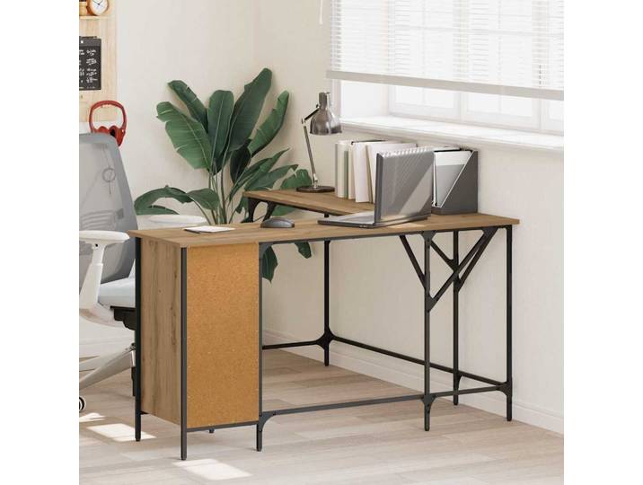 vidaXL Schreibtisch Artisan-Eiche Holzwerkstoff 141 x 141 x 75 cm