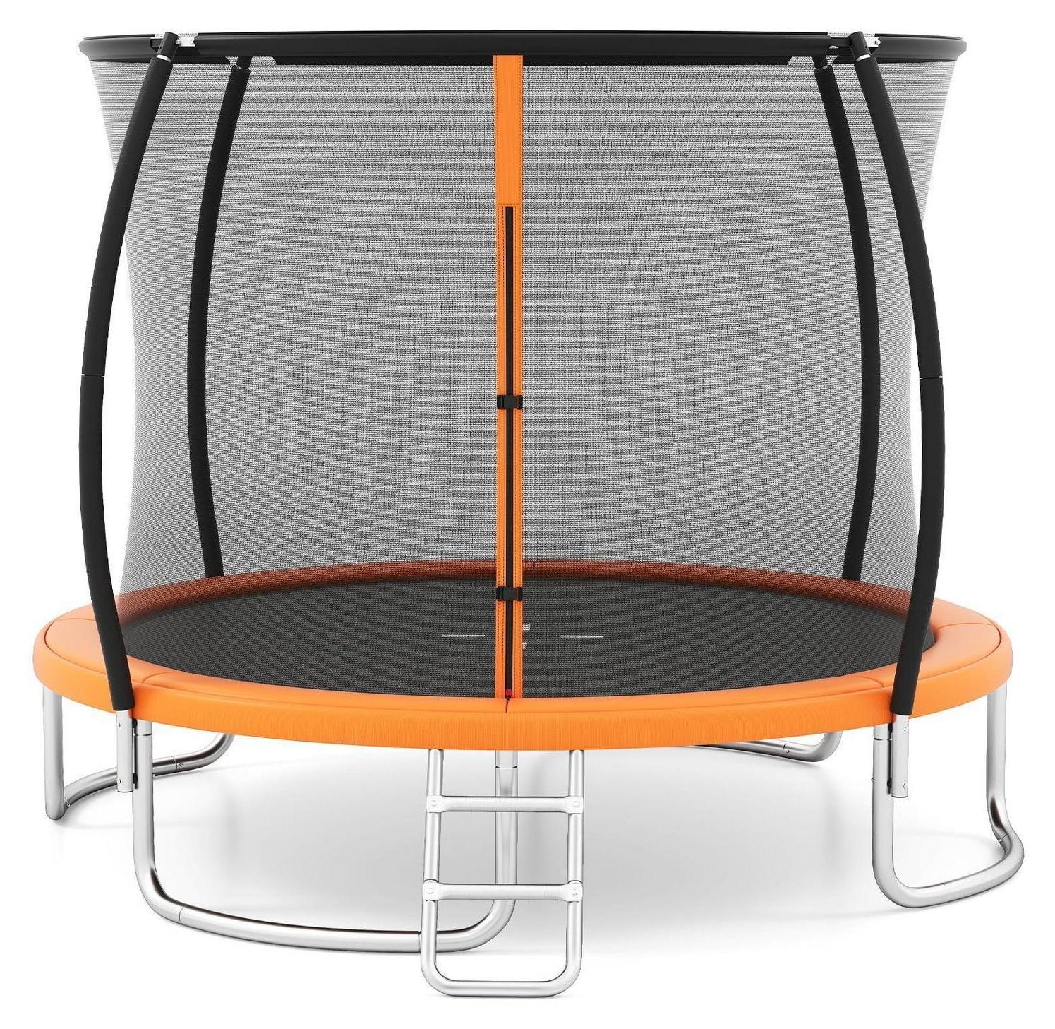 Kinder Gartentrampolin mit Sicherheitsnetz & Leiter Ø 305cm Orange