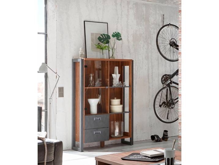 Highboard HOME AFFAIRE Detroit , grau (braun, schieferfarben), B:90cm H:140cm T:35cm, Sideboards, Highboard, Höhe ca. 140 cm