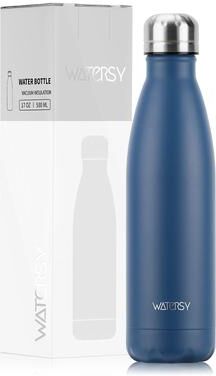 Uplifted Goods Stainless Steel Vacuum Bottle 500 Ml Insulated Sports Flask dark Blue