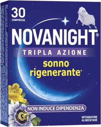 Novanight Melatonina Per Dormire Melissa 30 Compresse Tripla Azione Senza Glutine