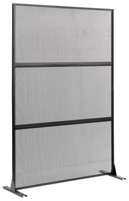Costway Metal Privacy Screen with Expansion Bolts and Connection Screws-Black
