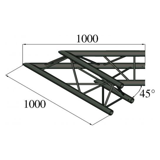 Alutruss TRILOCK S-PAC 19 2-Weg-Ecke 45° schwarz (58094984)