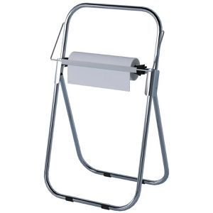 Hendi Putztuchrollenhalter 809914, Bodenständer, für Rollen bis 43 cm, Edelstahl, silber