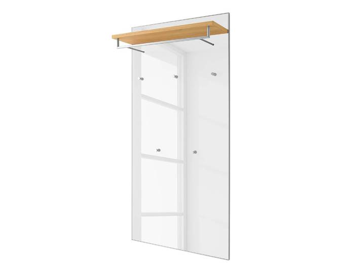 Panneau porte-manteaux III 80cm Blanc/Blanc/Chêne blanc