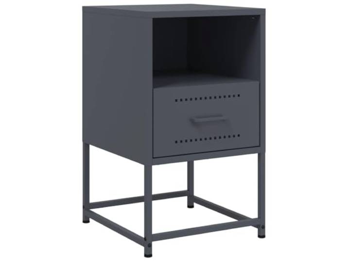 Coespram Nachttisch Anthrazit 36x39x60,5 cm Beistelltisch Stahl Robuster Industrie-Stil im Schlafzimmer mit kompakter Stellfläche und geschlossener Schublade für ordentliche Ablagen.