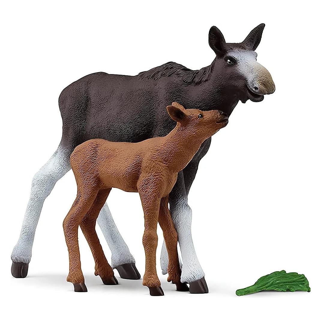 Schleich Elchkuh mit Kalb (NatGeo) (42603)