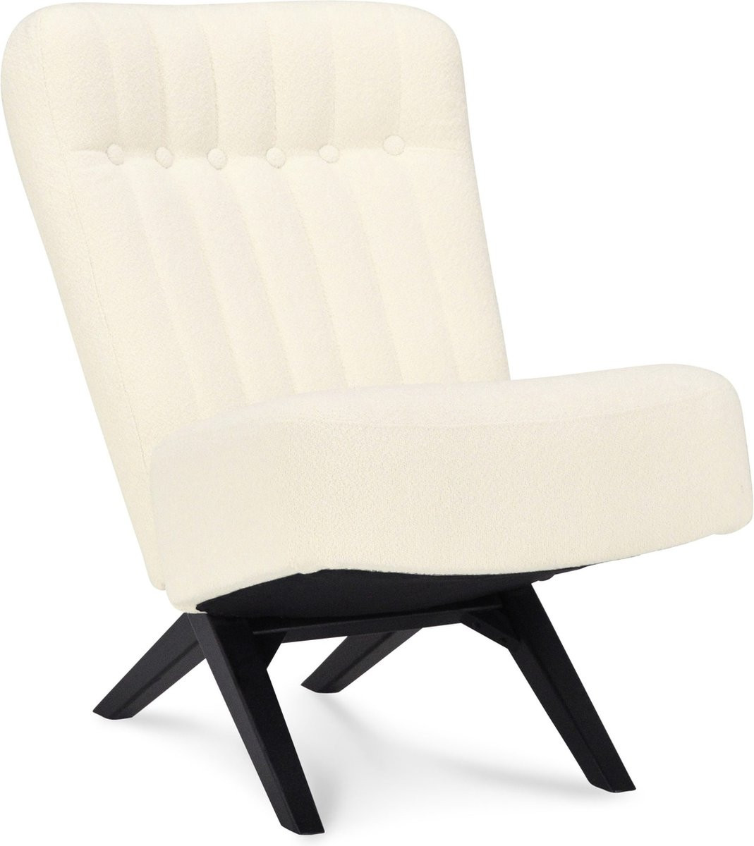Icon Living Fauteuil Dean - Stof Alpine Ivory - Poot Zwart